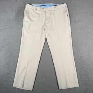 Peter Millar Pants Mens 38 (Fit 39x27) Tan Durham Tour Fit Performance Golf Flaw